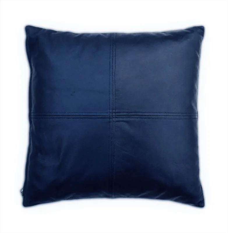 Blue Soft Lamb Leather Comfort Pillow Cushion Cover