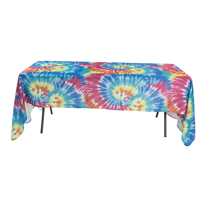 Tie-Dye Polyester 60"x120" Rectangular Tablecloth