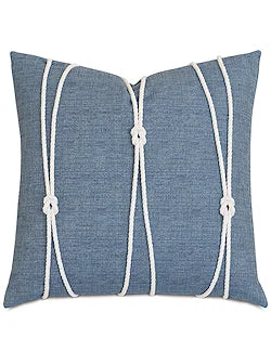 Bluewater Regatta Lake Blue Knotted Accent Pillow