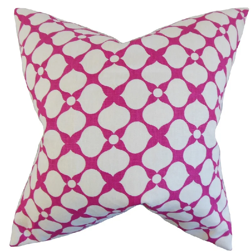 Qiturah Geometric Euro Sham Raspberry