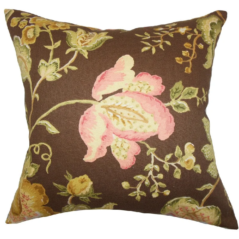 Kelila Floral Euro Sham Brown