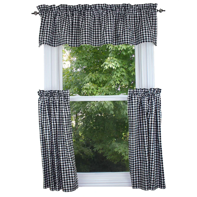 Heritage House Check - Black & Cream Valance VL640011