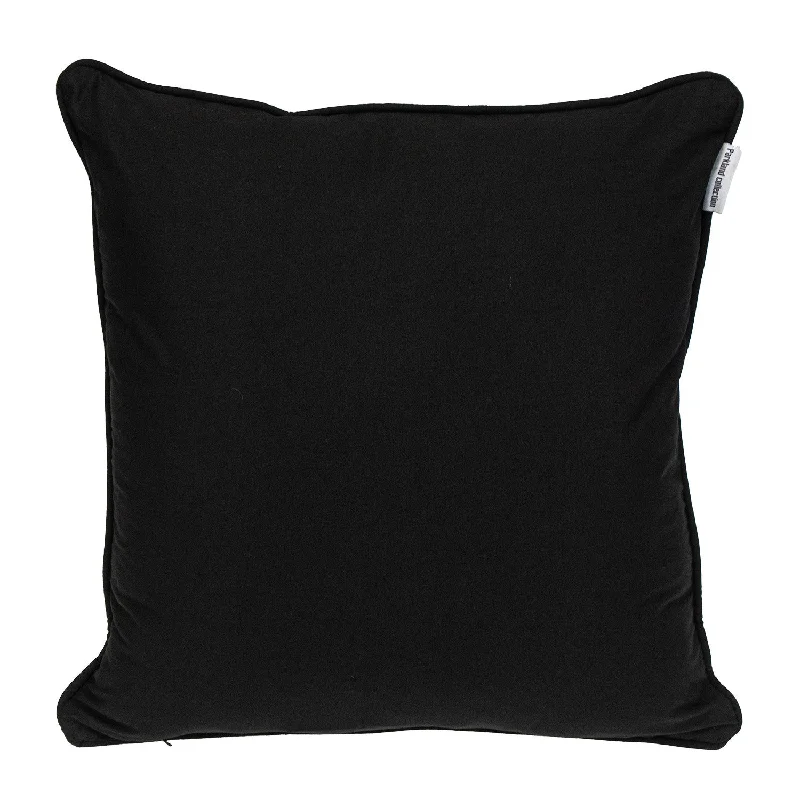 18" X 18" Black 100% Cotton Geometric Zippered Pillow