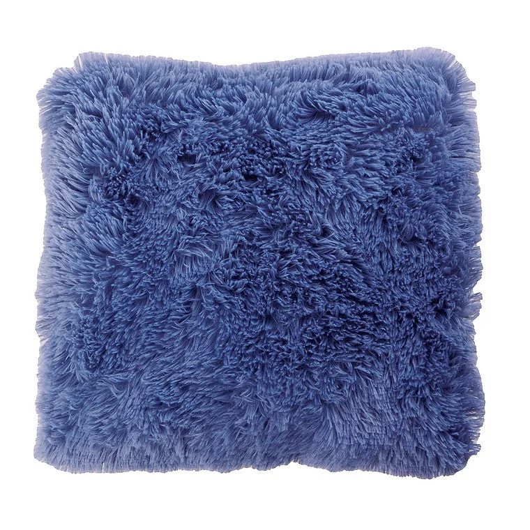 H&G Shaggy Fleece Cushion, Ocean, 40x40cm