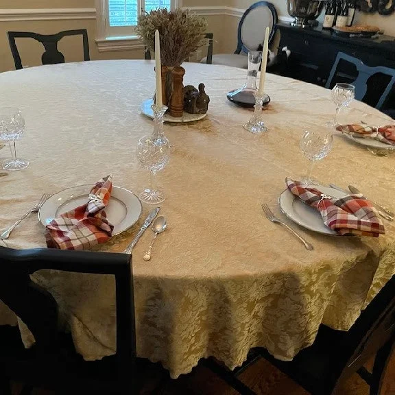 Round Miranda Damask Tablecloth