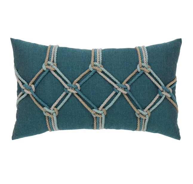 12" x 20" Elaine Smith Pillow  Lagoon Rope