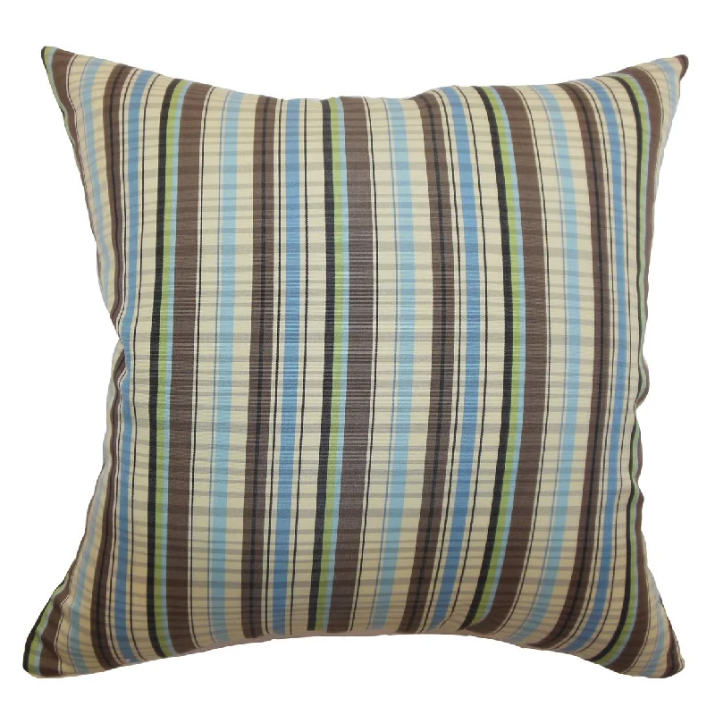 Octavia Stripes Euro Sham Blue Brown