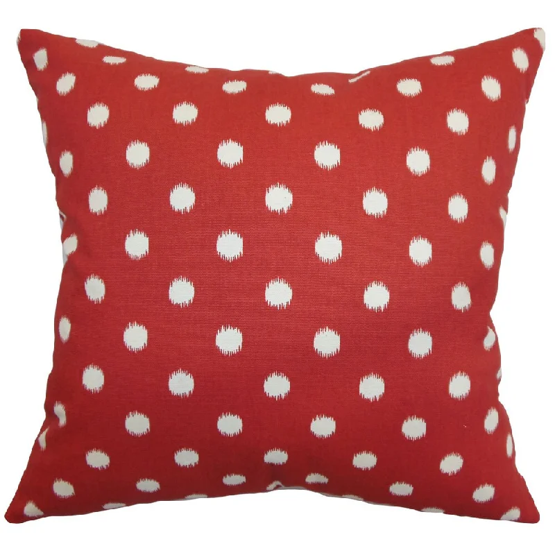 Rennice Ikat Dots Euro Sham Primary Red Natural