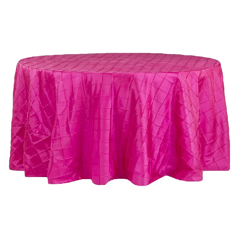 Pintuck 120" Round Tablecloth - Fuchsia