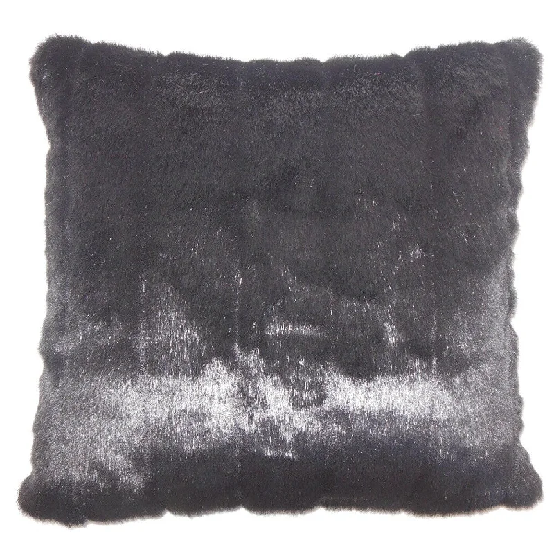 Valeska Faux Fur Euro Sham Black