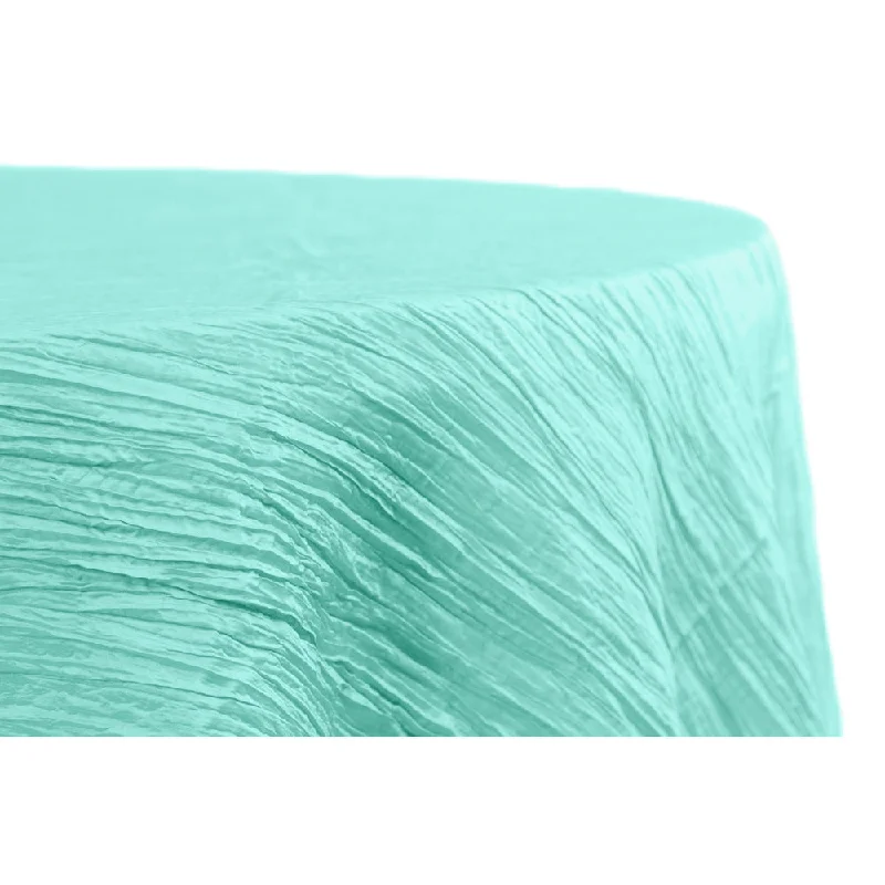 Accordion Crinkle Taffeta 132" Round Tablecloth - Turquoise