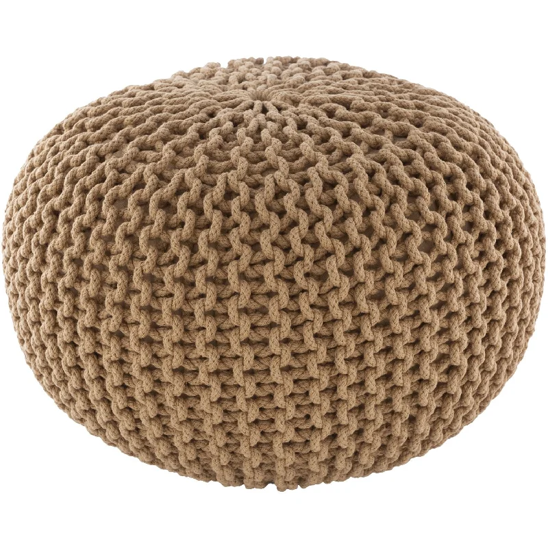 Malmo Knitted Pouf in Camel