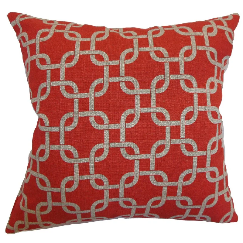 Qishn Geometric Euro Sham Adventurous Red