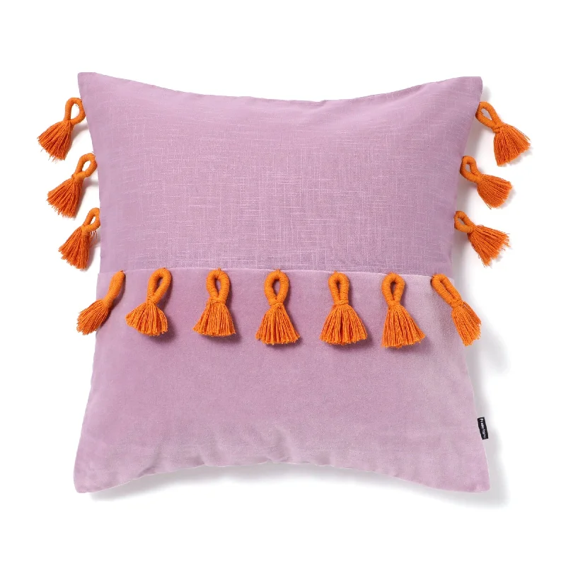 Solid Tassel Cushion Cover 450 x 450  Purple