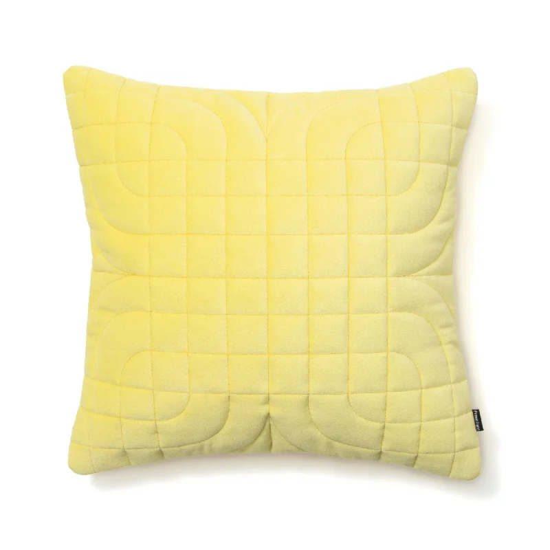 Velvet Quilt Cushion Cover 450 x 450  Yellow