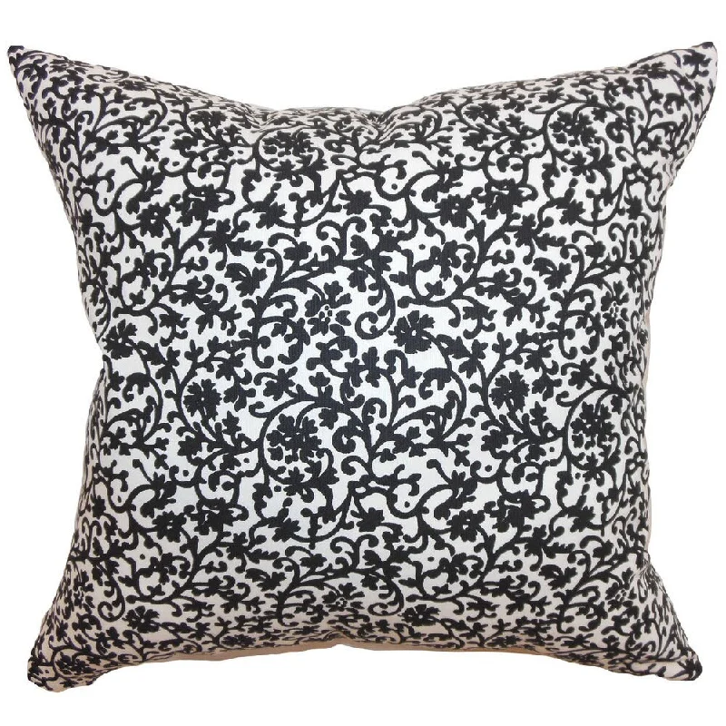 Vappi Floral Euro Sham Black White