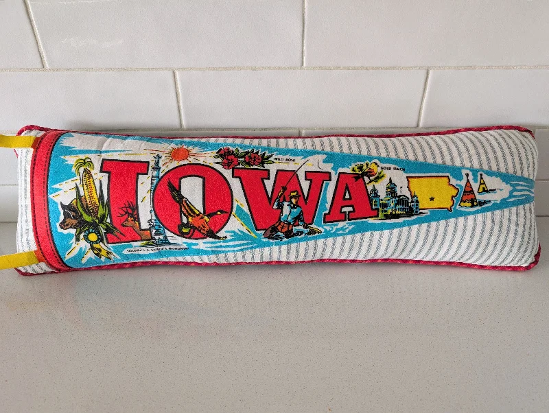 Iowa Vintage Pennant Pillow