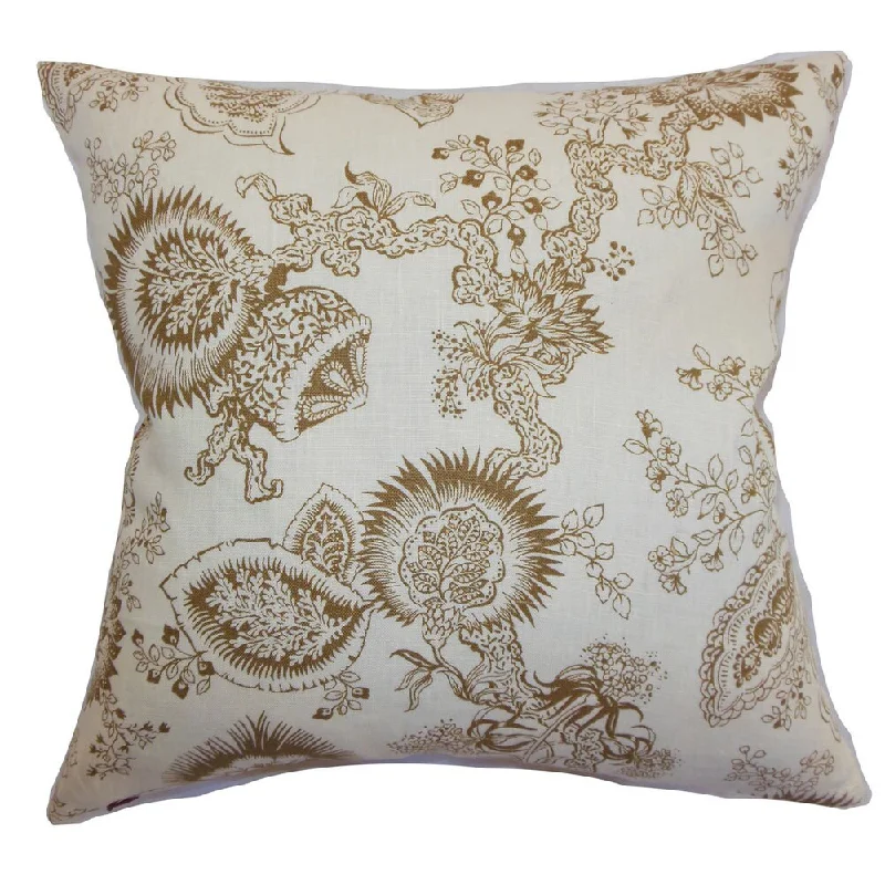 Paionia Floral Euro Sham Cocoa