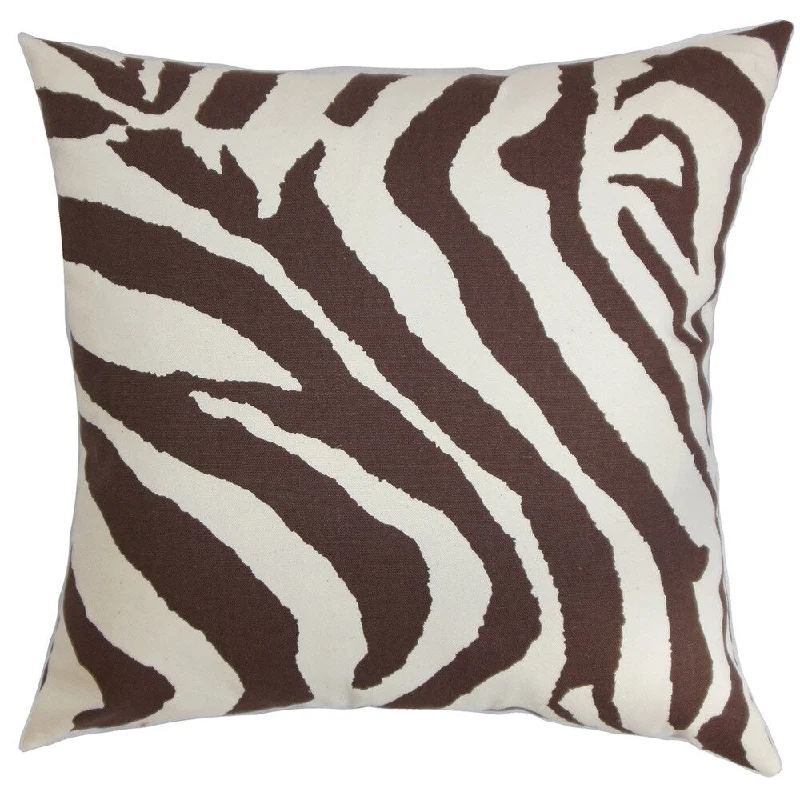 Dristi Zebra Print Euro Sham Brown White