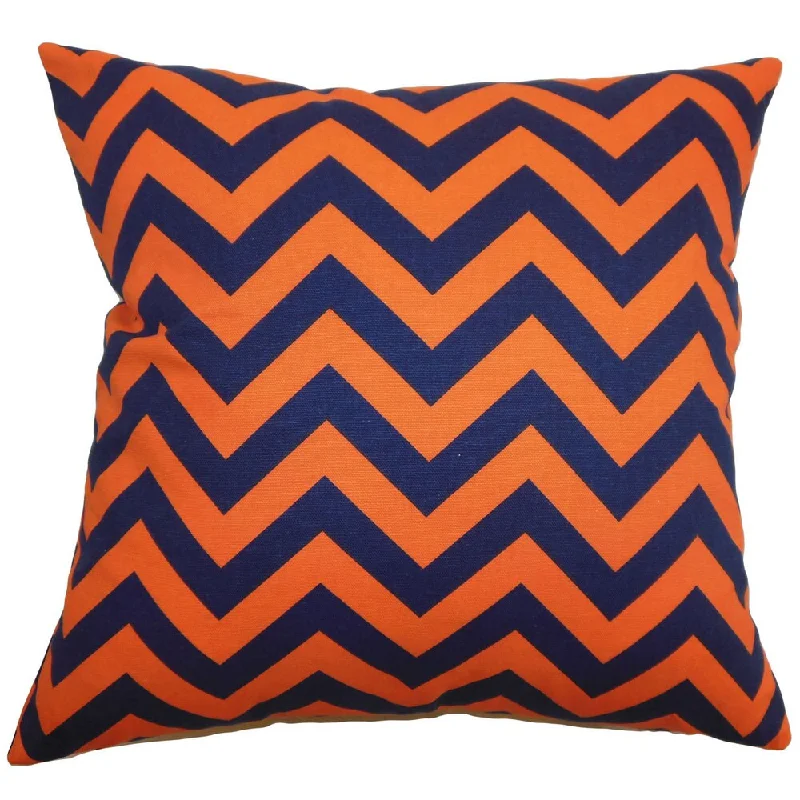 Xayabury Zigzag Euro Sham Orange Navy