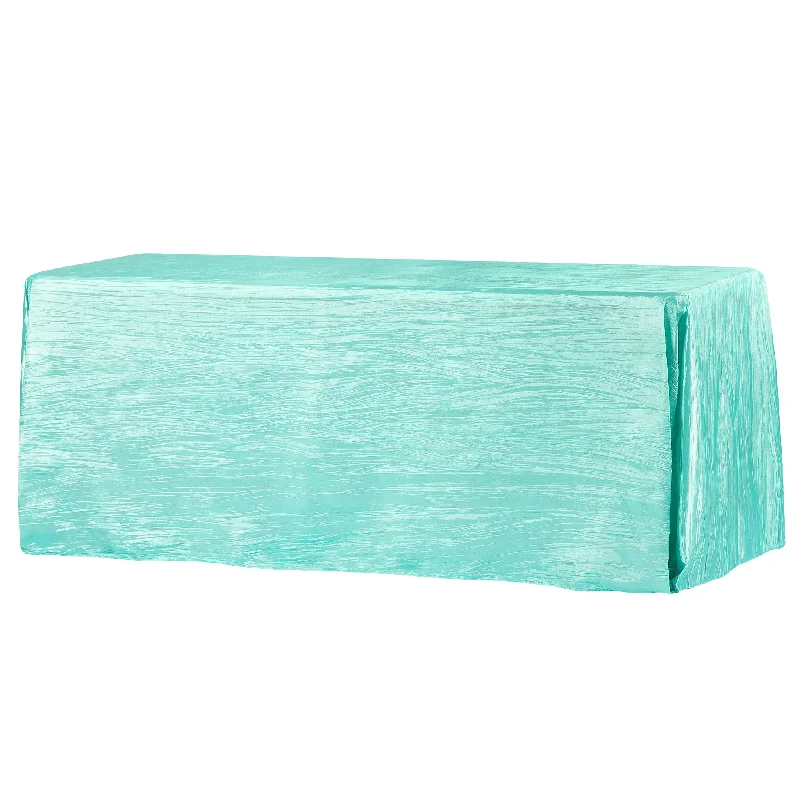 Accordion Crinkle Taffeta 90"x132" Rectangular Tablecloth - Turquoise