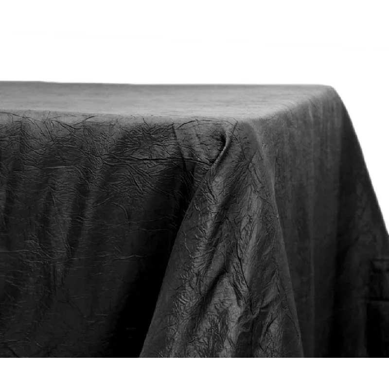 Crushed Taffeta 90"x156" Rectangular Tablecloth - Black