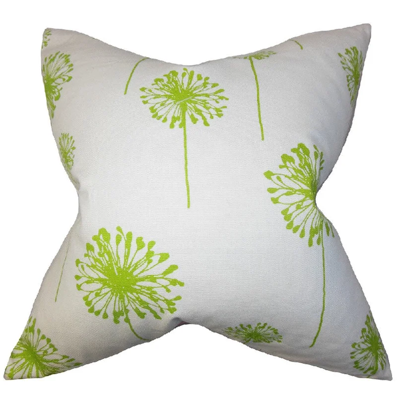 Dandelion Floral Euro Sham Green