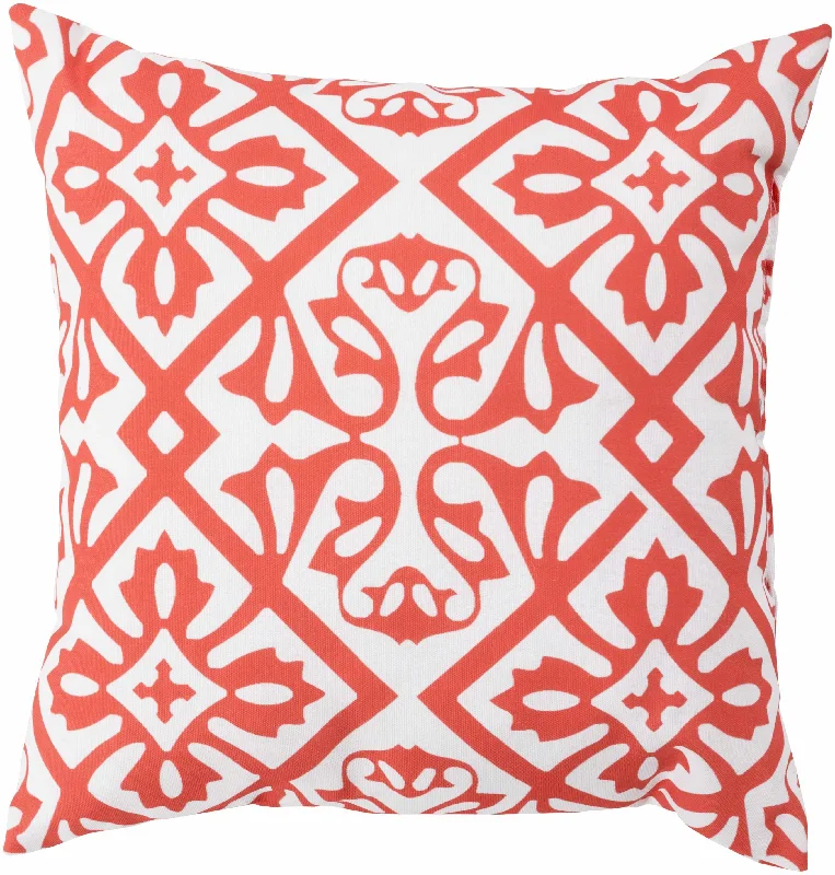 Geyve Orange Geometric Square Throw Pillow