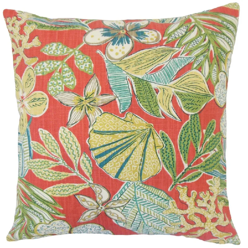 Felice Floral Euro Sham Coral