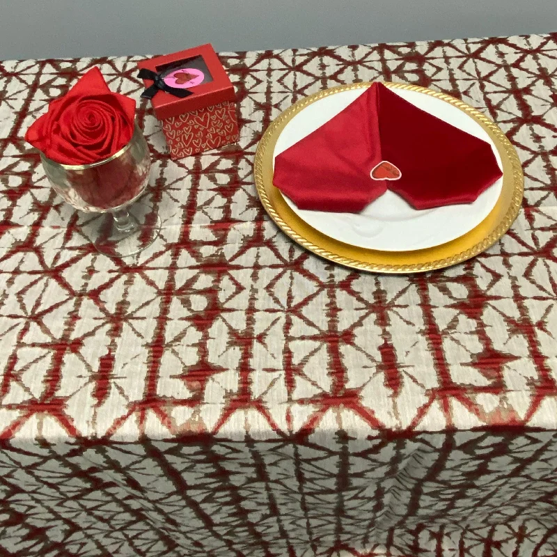 Rectangular Shibori Hex Tablecloth