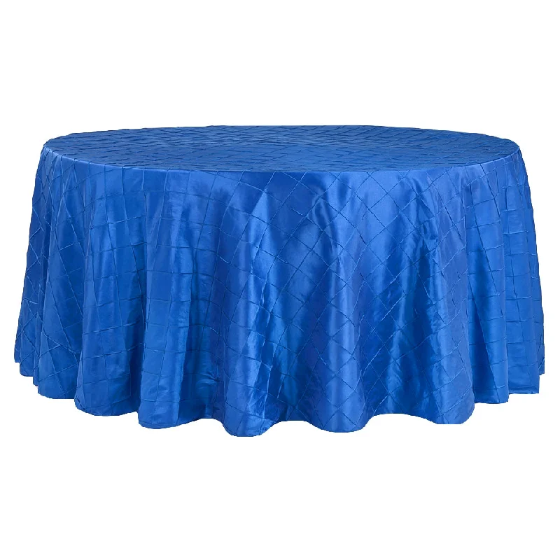 Pintuck 120" Round Tablecloth - Royal Blue