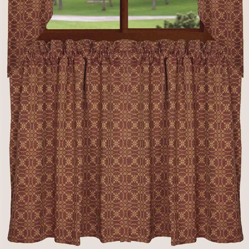 Barn Red Tan Marshfield Jacquard 36" Tiers Lined T3106017