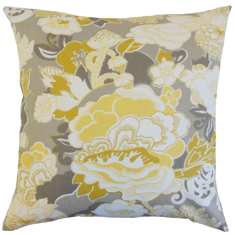 Dariela Floral Euro Sham Yellow